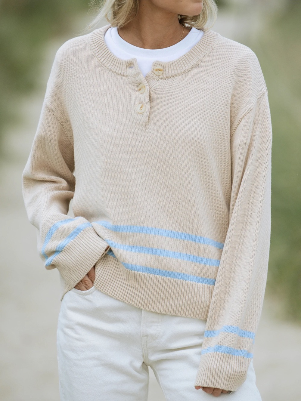 Few Moda x Maddie Prior-Hull Shoreline Cotton Stripe Sweater - Picture 5 of 14